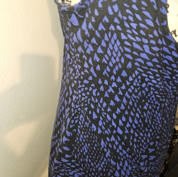 Womans Mini Blue And Black Tank Dress - Picture 8 of 10